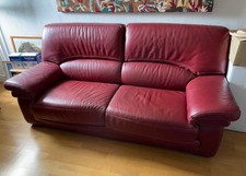 canapé cuir 3 places bordeaux bon état 