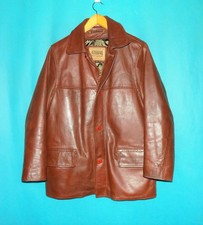 veste REDSKINS en cuir de vachette marron havane taille M
