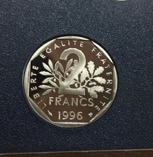 2 FRANCS 1996 SEMEUSE FDC SORTIE DU COFFRET BE