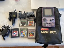 game boy color  Violette Transparente avec chargeur adaptateur input  jeux 