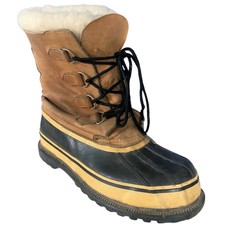 Sorel Caribou Neige Bottes Fauve Femmes 10 US Cuir Mouton Imperméable Isolé