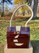 Bolsos de Madera Handmade en bois de cerisier et peau de vache fait à la...