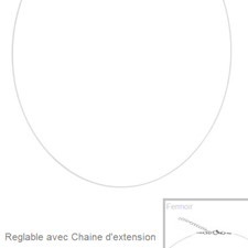 COLLIER NYLON Fil de peche tour de cou Longueur 35 à 70cm + EXTENSION