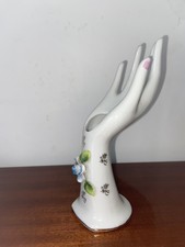 Main Porte Bijou Ou Vase En Ceramique Vintage Fleurs