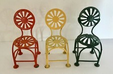  3 miniature metal garden chairs