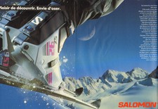 Publicité 1989  (Double page)  SALOMON matériel de ski chaussures sport d'hiver