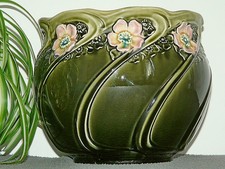 GRAND CACHE POT ANCIEN EN BARBOTINE FAÏENCE DE BRUYN FIVES LILLE VASE FLEURS XIX