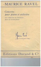Concerto Pour Piano et Orchestre Maurice Ravel . Durand Editions Musicales