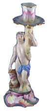Antique Doccia Porcelaine Figuratif Bougie Bâton Support Service Ginori Figurine