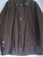 Parka New Man Taille L Marron  Tissu Déperlant Col Simili Cuir