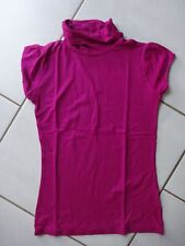 haut / débardeur col roulé rose fushia CACHE CACHE TAILLE 1 soit 36/38 TBE
