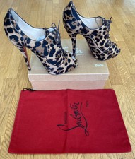 Boots peep toe Lady Derby leopard print Christian Louboutin taille 42