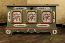 Voglauer Anno 1700 Vert Poitrine de Bauer Campagne Armoire Bois Coffre Commode