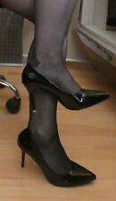 ESCARPINS VERNIS NOIRS TALONS AIGUILLES  SEMELLES ROUGES TAILLE 39