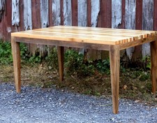 Table en bois parsons, table à manger en bois