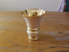 VASE DORE A L'OR FIN EN VERRE DE MONACO MONTE CARLO