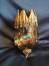 Auguste Jean? / Vase oeuf tripode en verre soufflé, émaillé et doré / Fin XIXe