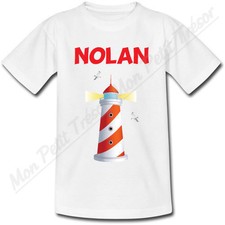 T-shirt Enfant Phare avec Prénom Personnalisé -mer bateau marin bretagne vendée