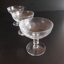 3 coupes champagne cristal art déco table design XXe fait main France N3797