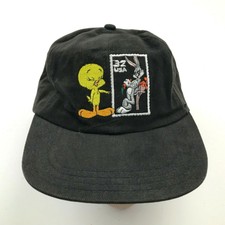 Vintage Looney Tunes Chapeau Réglable Noir Jaune Réglable Titi Insectes 1997 USA