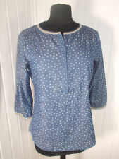 TOP chemisier tunique blouse SCOTCH t.2 38/40 bleu épais bleu étoiles perles