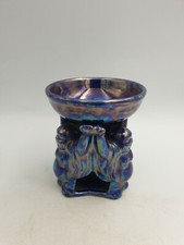 Trois joyeux debout Bouddhas Holding Photophore Bougeoir irisé violet