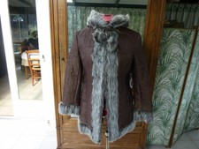 parka  femme , PREFERENCE , T 3,  marron, bordé de fourrure   polyester ,capuche