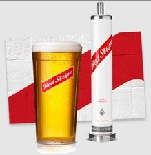 2 X Red Stripe Jamaïque Blonde Pinte Lunettes 568ml Used Ce Tamponné Véritable