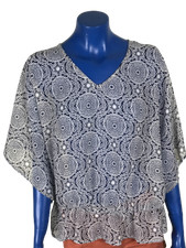 Jane Norman Top Femme Transparent Manche Chauve Souris Voile T L Haut Col V FR