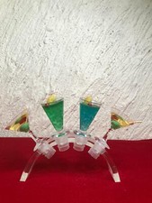 Set de 4 bouchons décoratifs pour bouteille en plexiglass