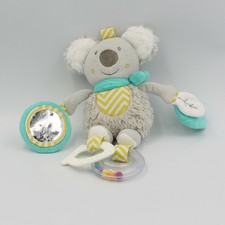 Doudou koala gris bleu jaune hochet miroir TIGEX - Panda, Koala Classique