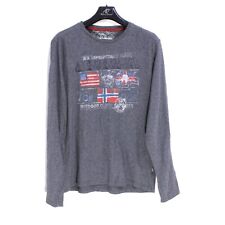 Napapijri Homme Pull Taille M Ras Cou Gris Coton me4617