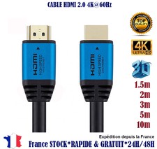 Premium Câble HDMI HD v2.0 Haute Vitesse 4K 2160p 3D plomb 1m/2m/3m/4m/5m/7m/10m