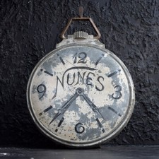 Début Du 20th siècle double face Français zinc horloge Smiths Commerce SIGNE