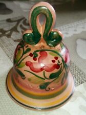 Cloche En Terre Cuite Décor de Fleurs Peint À La Main / Sicile