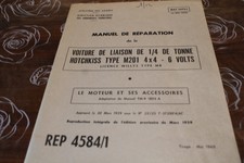 MANUEL de REPARATION   JEEP HOTCHKISS MAT 3072/1 MOTEURS ET SES ACCESSOIRES