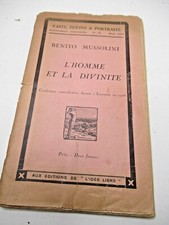 BENITO MUSSOLINI L'HOMME ET LA DIVINITE 1929 SOCIALISME ITALIE DEÏSME RELIGION