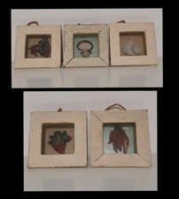 Lot de 5 cadres cuisine Ail Vigne Piments Fraise Champignons Fruits et légumes