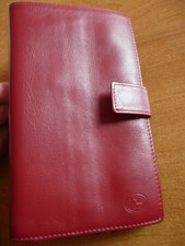 Frandi  :Grand porte-monnaie Cuir coloris "carmin" Vintage porte cartes Bon état