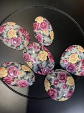 Petit Lot De Plaques En Ceramiques Decor Roses