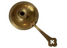 Bougeoir Épiscopal à Main Évêque en Laiton Doré Religion Église France Liturgie