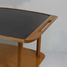 Bar ou desserte roulante vintage en bois, design des années 1960