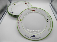 1120) 4 GRANDES ASSIETTES LÉGUMES DE L’ANNÉE EN PORCELAINE MAISON LAFAYETTE 27cm
