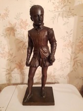 statue Henri 4 enfant en platre signée Bosio épéé abimée hauteur 43 cm.