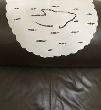 Sofa Appui-Tête Housse-brodé Cut Work in doux en coton blanc-fait main