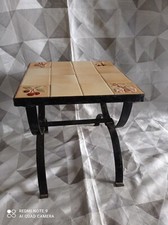  ancienne petite table basse bout de canapé pied en fer forge plateau carrelage 