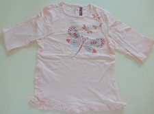 T-SHIRT FILLE ROSE LIBELLULE  MANCHES LONGUES SERGENT MAJOR 9  ANS 