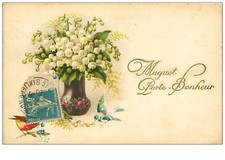 FLEURS.n°45.VASE DE MUGUET.PORTE BONHEUR