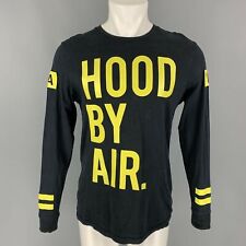 HOOD BY AIR TAILLE S Noir & Jaune Logo Coton Pull T-Shirt
