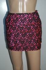 Mini micro jupe sexy noir rose fluo effet dentelle marque H&M taille 34